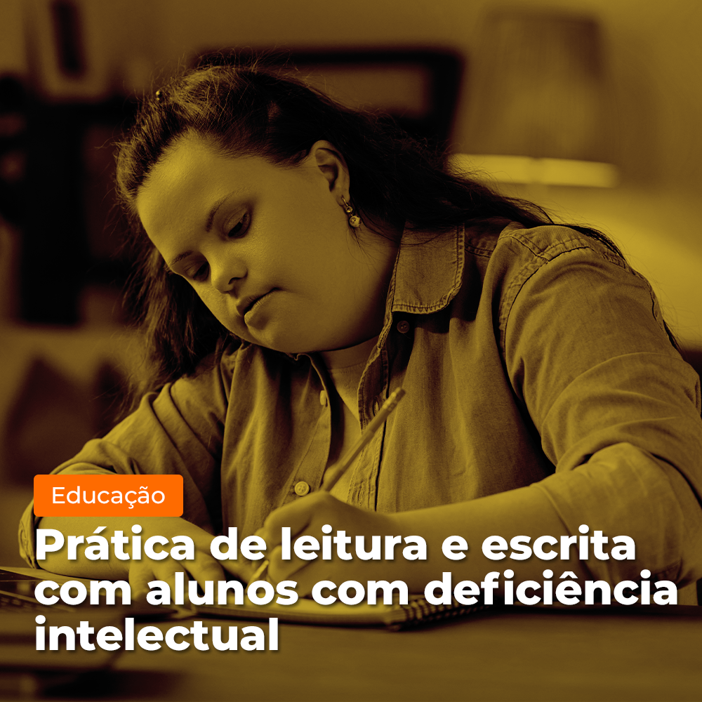 Arte de divulgação do evento EAD - Microcertificação - Prática de leitura e escrita com alunos com deficiência intelectual