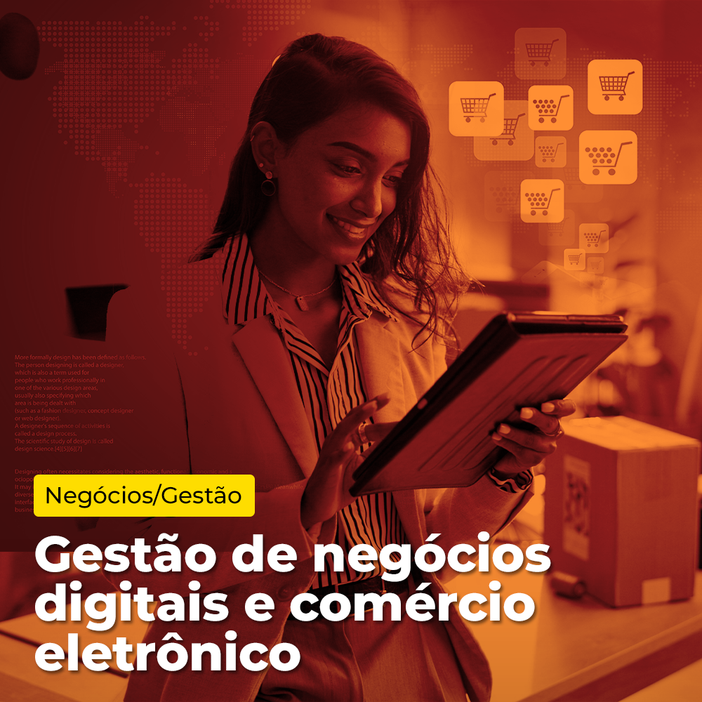 Arte de divulgação do evento EAD - Microcertificação - Gestão de Negócios Digitais e Comércio Eletrônico