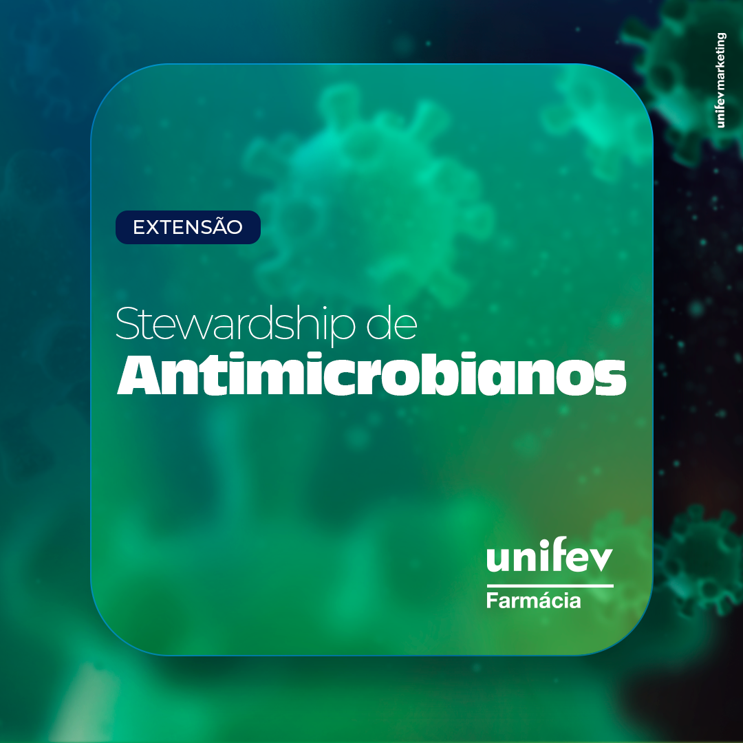 Arte de divulgação do evento Stewardship de Antimicrobianos