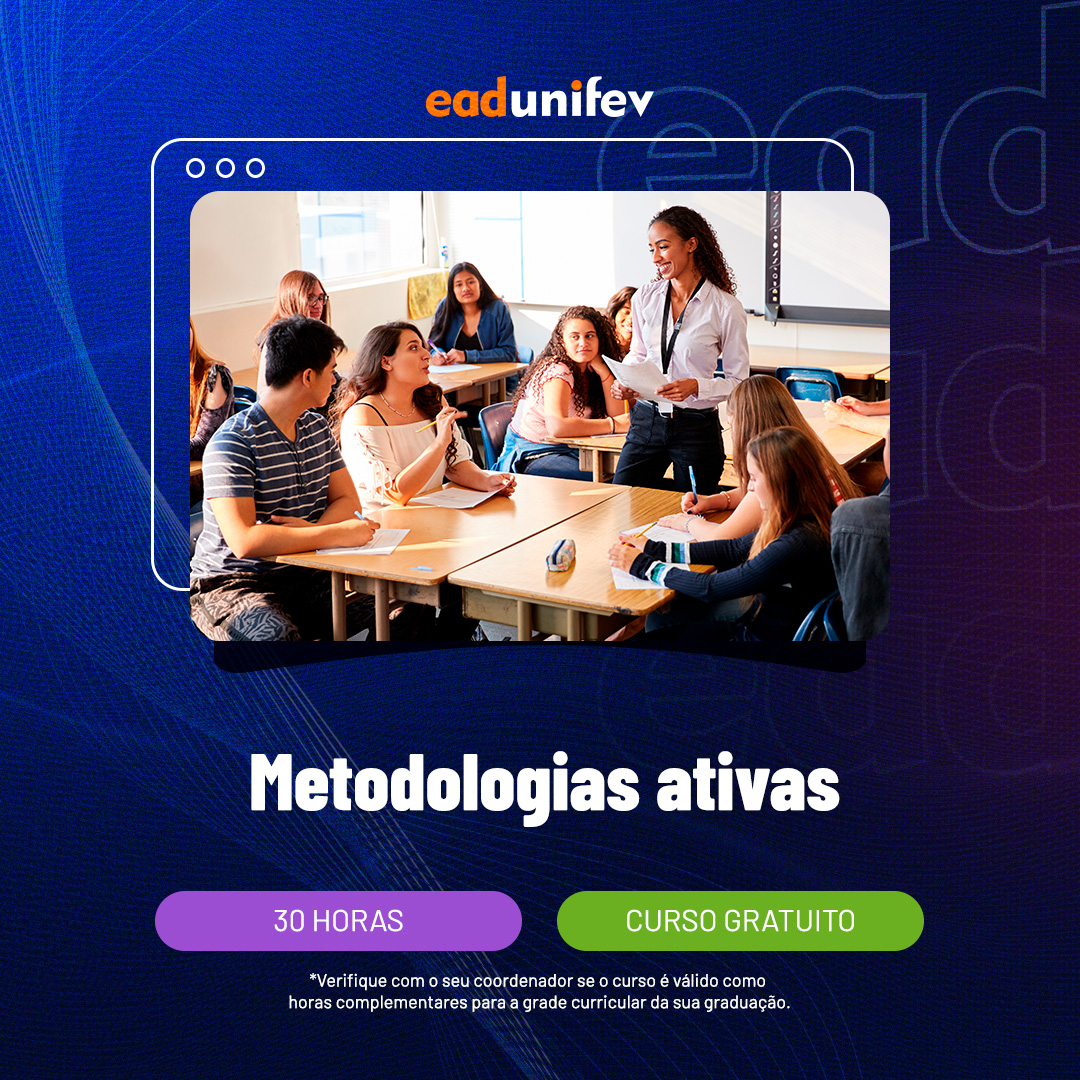 Arte de divulgação do evento 2025 - EAD - E - Metodologias ativas.