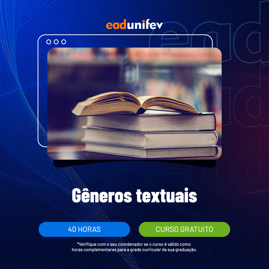 Arte de divulgação do evento 2025 - EAD - E - Gêneros textuais.