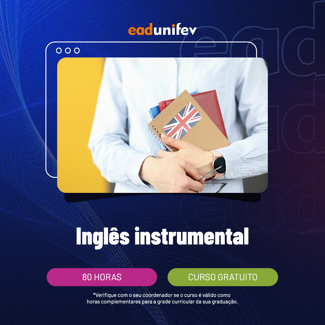 Arte de divulgação do evento 2025 - EAD - Inglês instrumental.