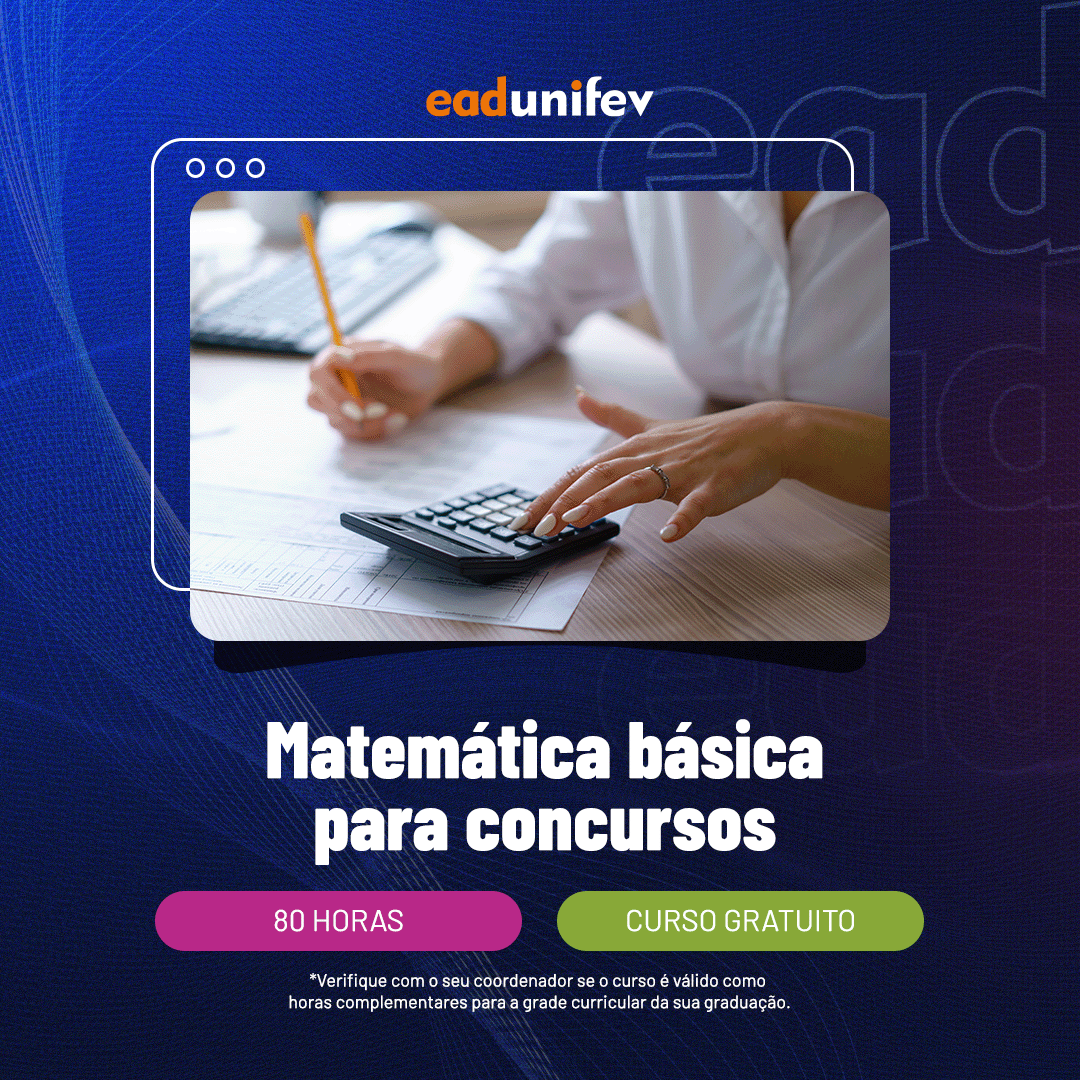 Arte de divulgação do evento 2025 - EAD - Matemática básica para concursos.