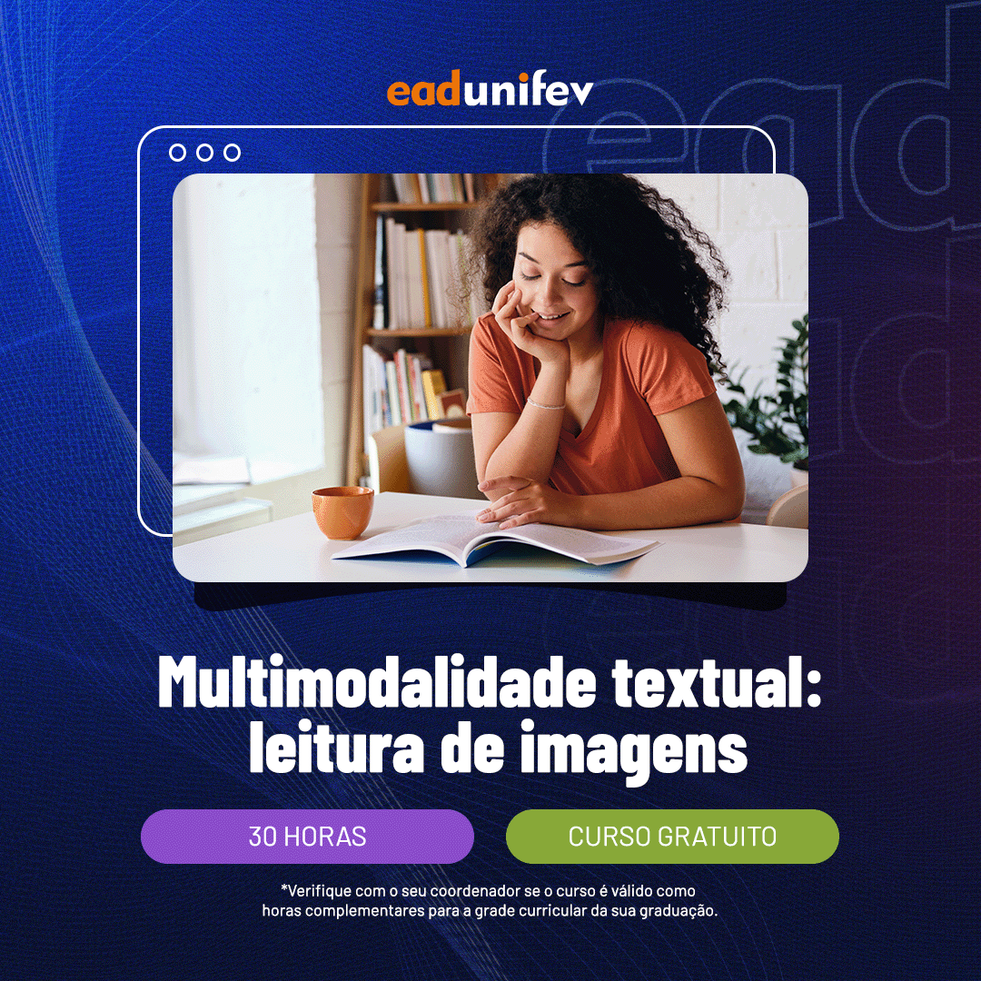 Arte de divulgação do evento 2025 - EAD - Multimodalidade textual - leitura de imagens.